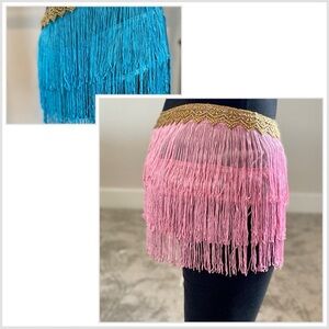 Wrap Skirt Fringe with Gold Trim